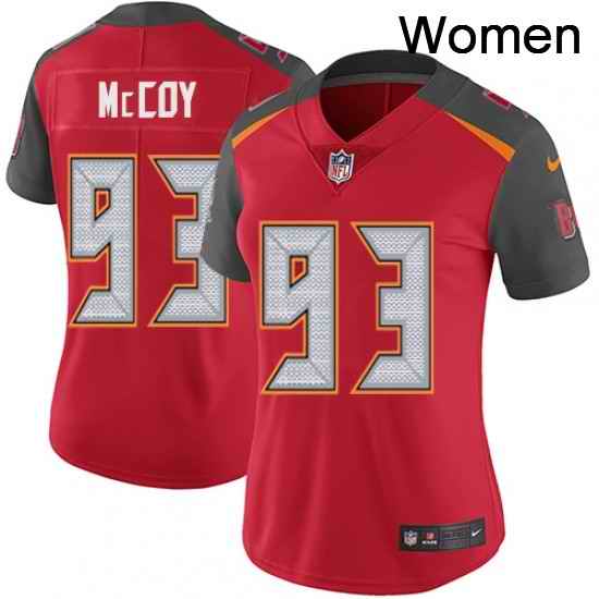 Womens Nike Tampa Bay Buccaneers 93 Gerald McCoy Red Team Color Vapor Untouchable Limited Player NFL Jersey